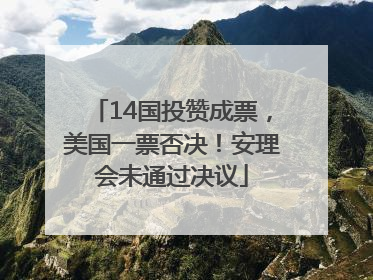 14国投赞成票，美国一票否决！安理会未通过决议