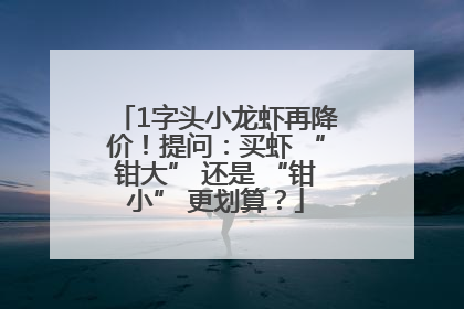 1字头小龙虾再降价！提问：买虾 “钳大” 还是 “钳小” 更划算？