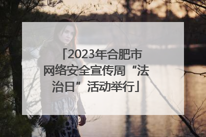 2023年合肥市网络安全宣传周“法治日”活动举行