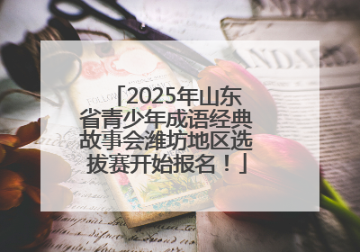 2025年山东省青少年成语经典故事会潍坊地区选拔赛开始报名！