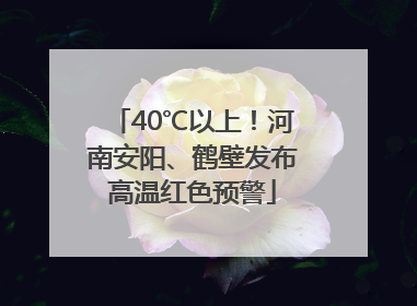 40℃以上！河南安阳、鹤壁发布高温红色预警