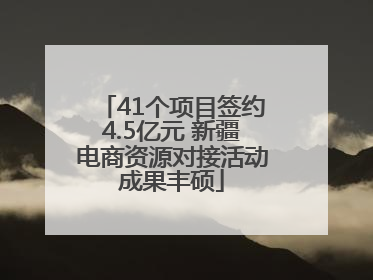 41个项目签约4.5亿元 新疆电商资源对接活动成果丰硕