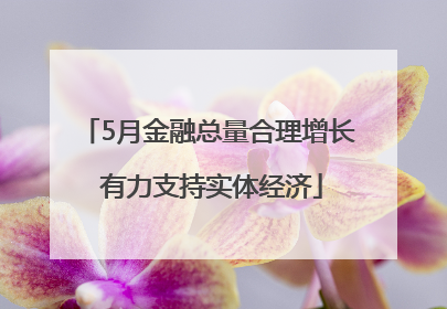 5月金融总量合理增长 有力支持实体经济