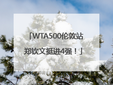 WTA500伦敦站 郑钦文挺进4强！